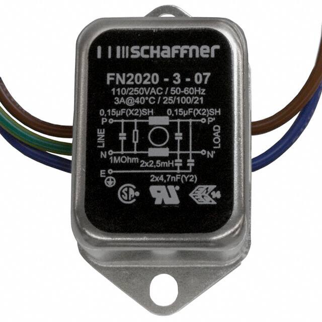 FN2020-3-07 Schaffner EMC Inc.  Moduli di filtro di linea di alimentazione